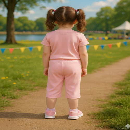 Girls Graphic Ribbed Tee & Capri Set