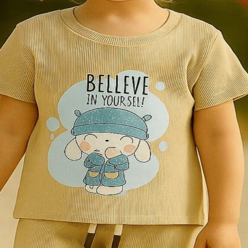 Girls Graphic Ribbed Tee & Capri Set