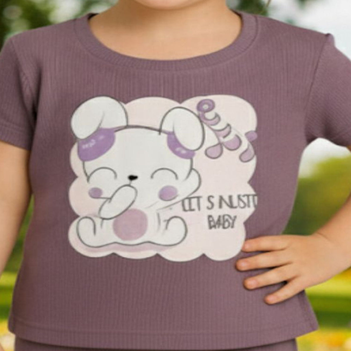 Girls Graphic Ribbed Tee & Capri Set